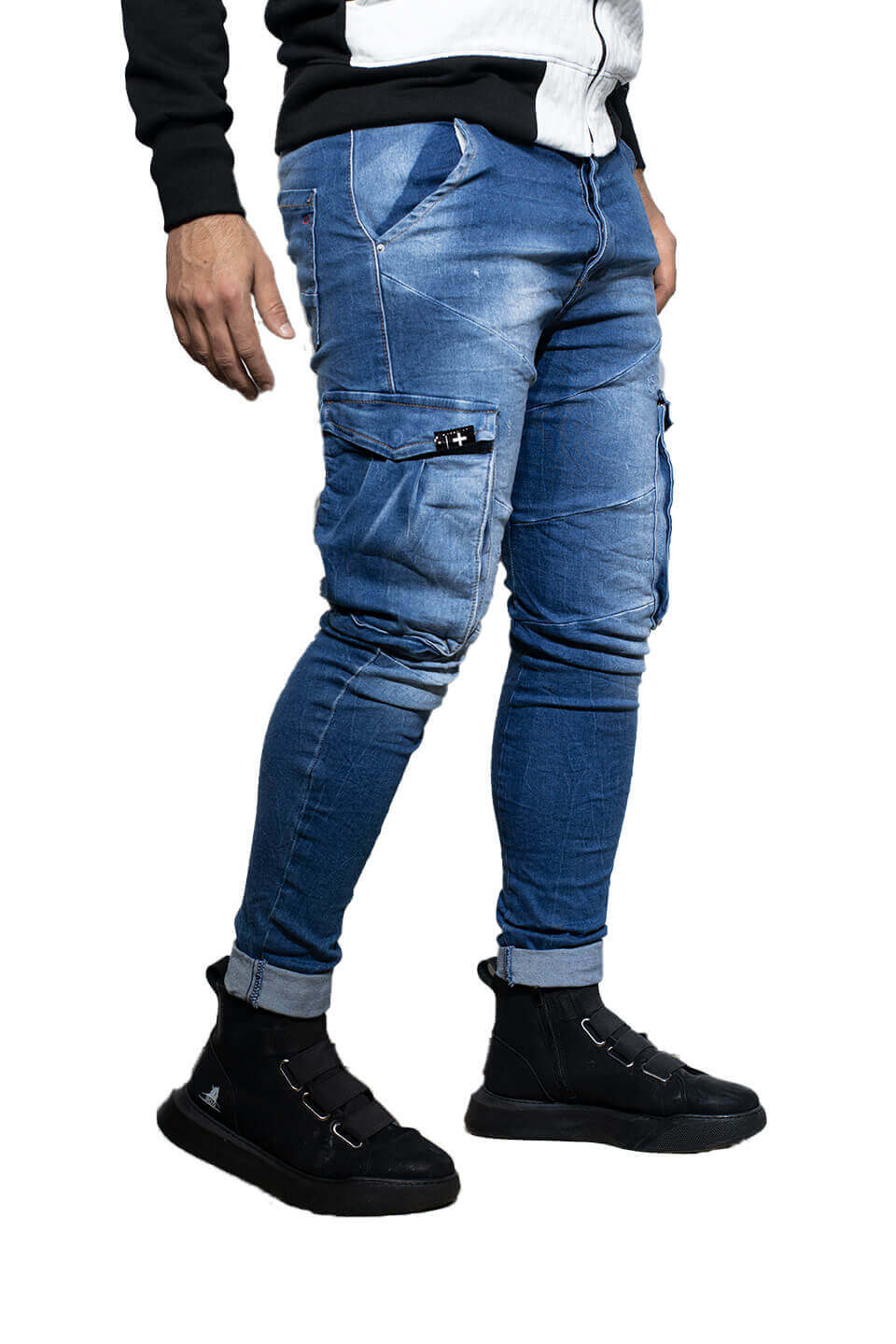 Cargo Jeans DAMAGE Blue - JS Flash Ανδρικά Ρούχα