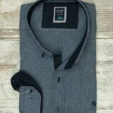 Πουκάμισο με εξωτερικά κουμπιά στον γιακά, διχρωμία στην ύφανση & μαύρη λεπτομέρεια στην πατιλέτα, CANAD